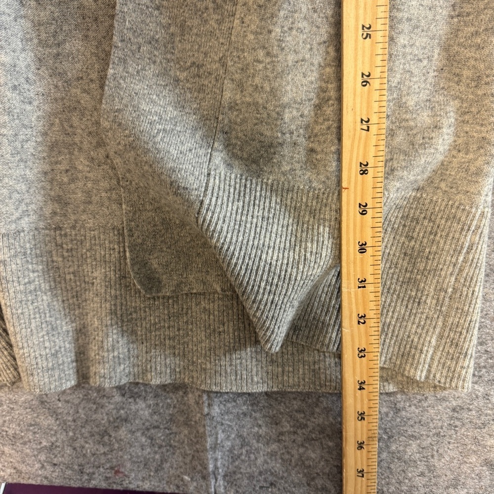Woolovers Gray Open Front Cardigan Sweater Cashmere Merino Size M Longline Cozy - Picture 14 of 15